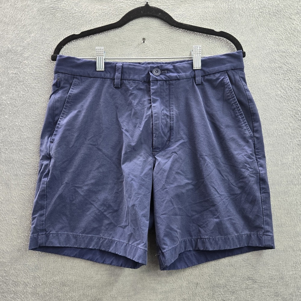 Vineyard Vines Men Shorts 30 Blue Cotton Nylon Chino On The Go Short Button 7"
